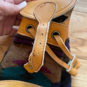 Mini leather aztec backpack